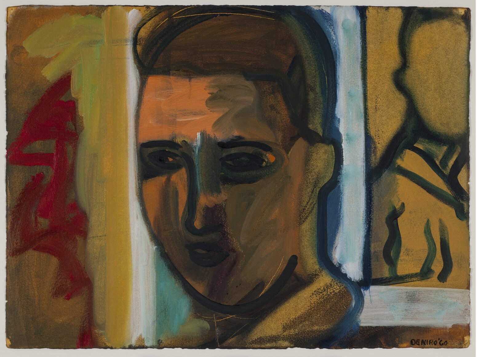 Self Portrait , 1960, Oil on paper, 22 1/4 x 30 1/4 inches