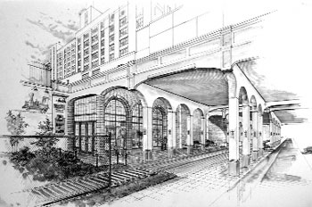 Kodet Architectural Group, Ltd.’s rendering of the proposed Hennepin County Train Museum