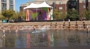 Children playing at Jamison Park in the Pearl District