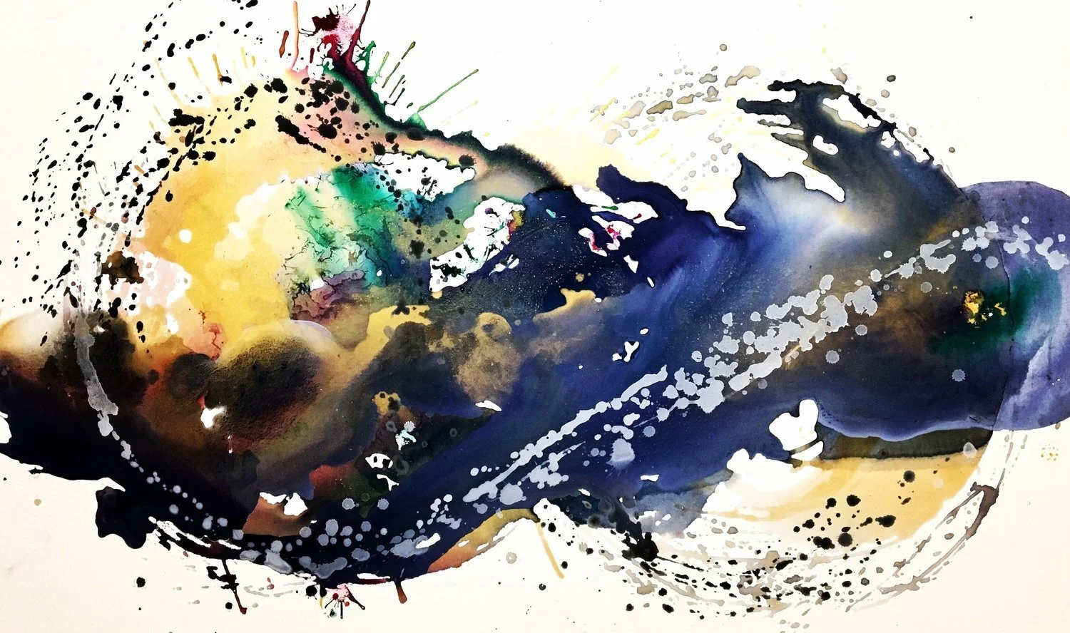 In this watercolor painting by Katie Meuser, you can see the intentional movement and flow of the work. There is a lot of organic movement from the water, but you can also see the work of the artist. Katie Meuser creates a lemniscate flow. She uses …