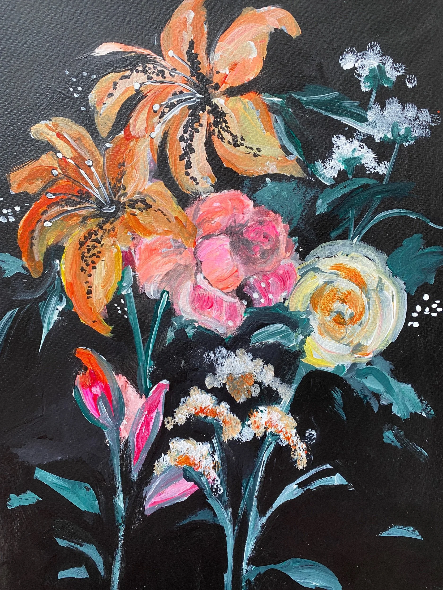 Baroque Flowers, 2022, $150