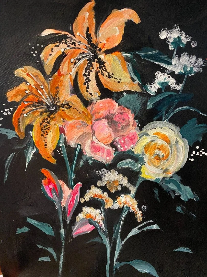 Flowers on Black