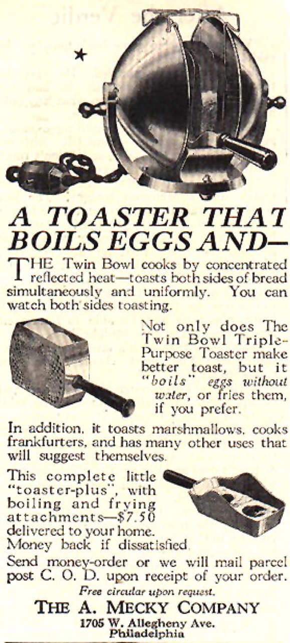 'Twin Bowl Triple Purpose Toaster" Ad