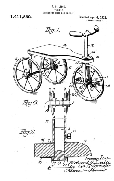 Tricycle Patent by Richard Ledig (1922)