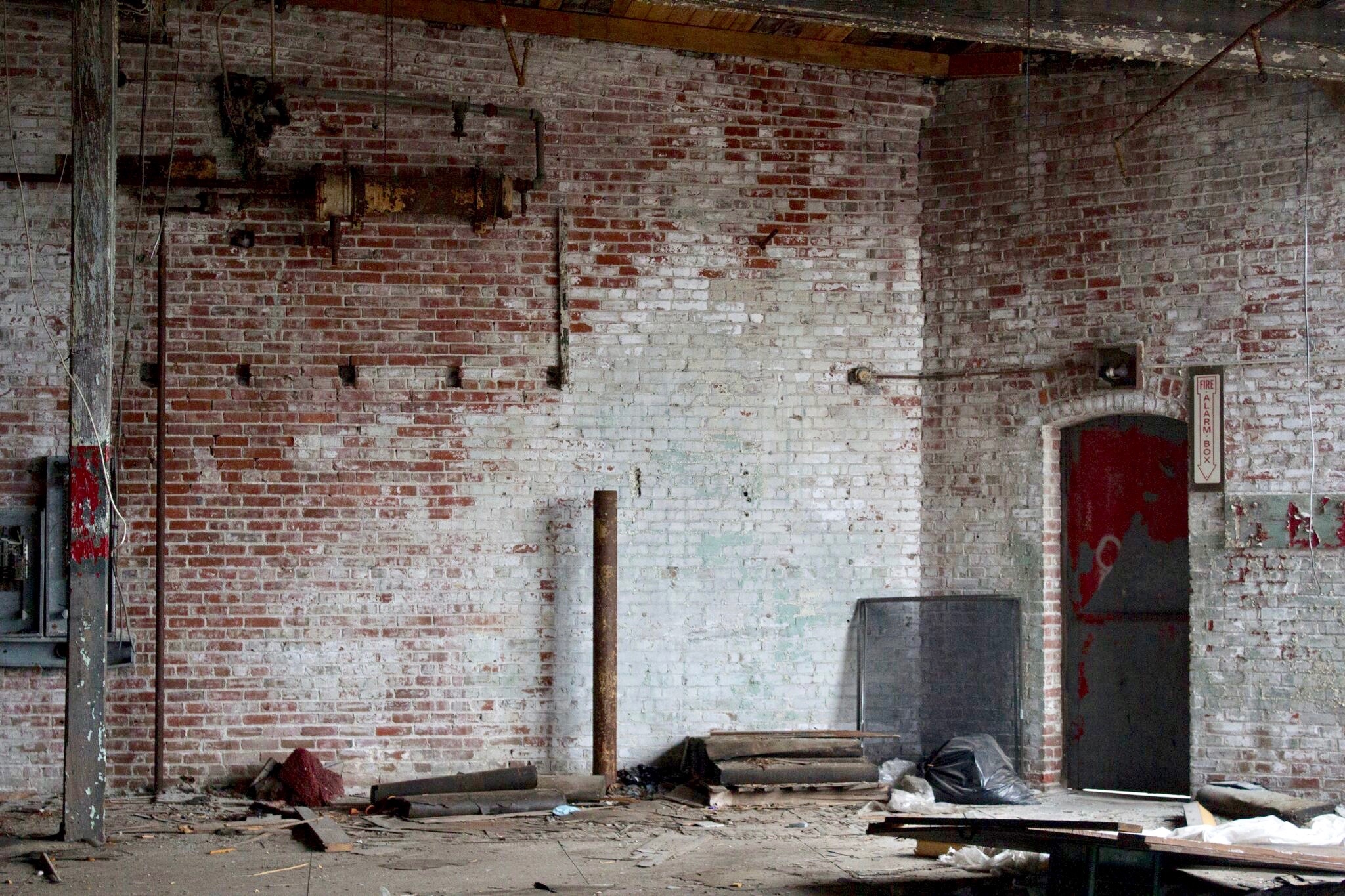 Remains of the original Fire Alarm Box and Exit. 