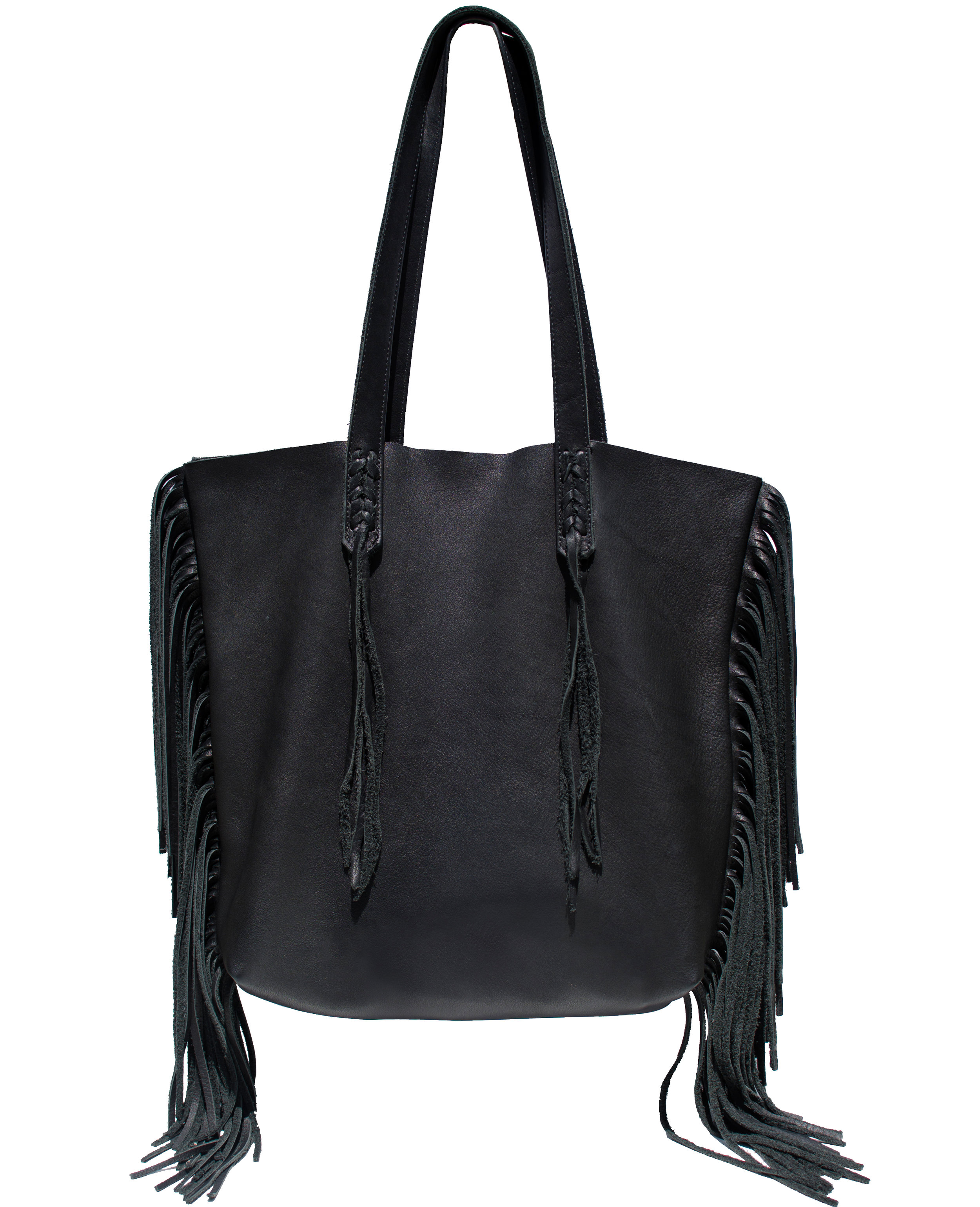 BARA Sienna Fringe Tote in black