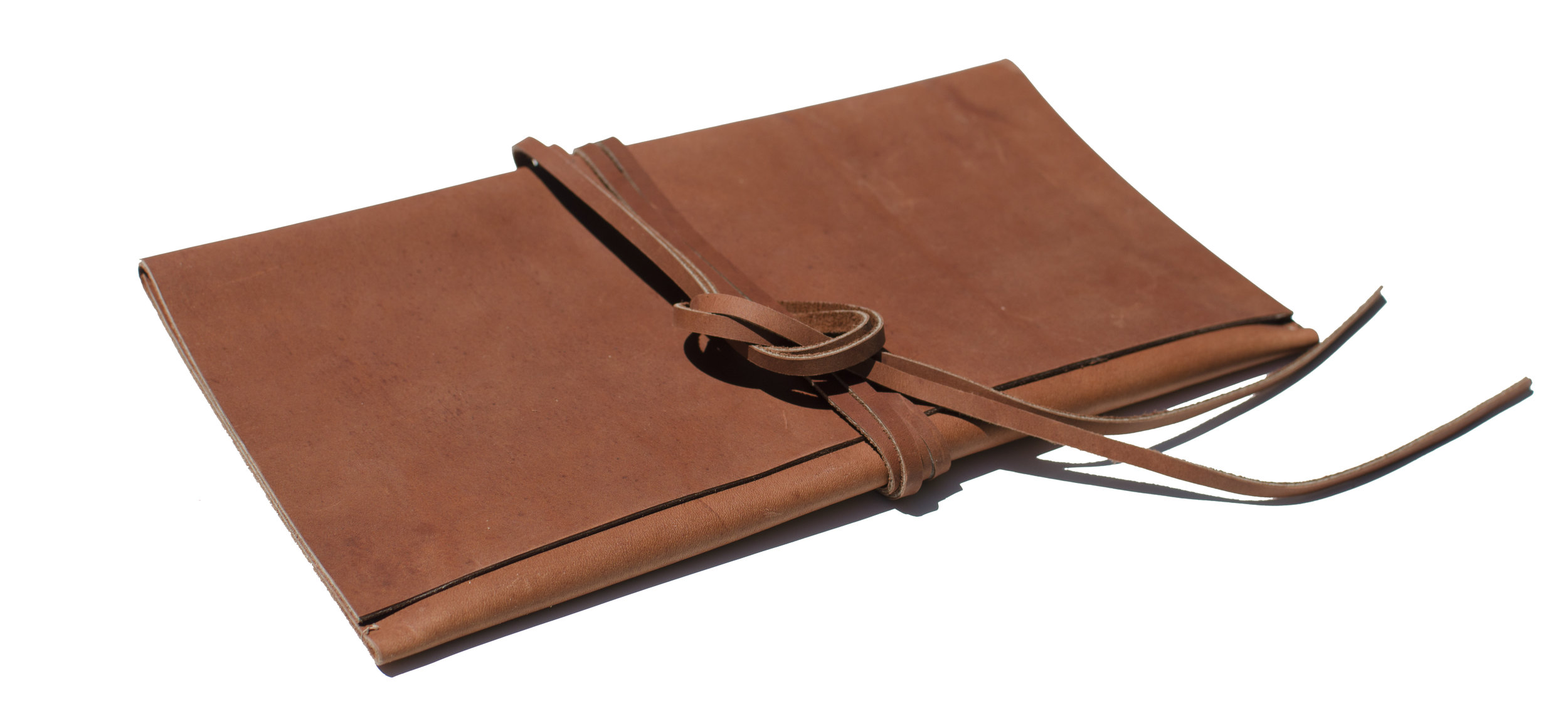 bara leather clutch in rust