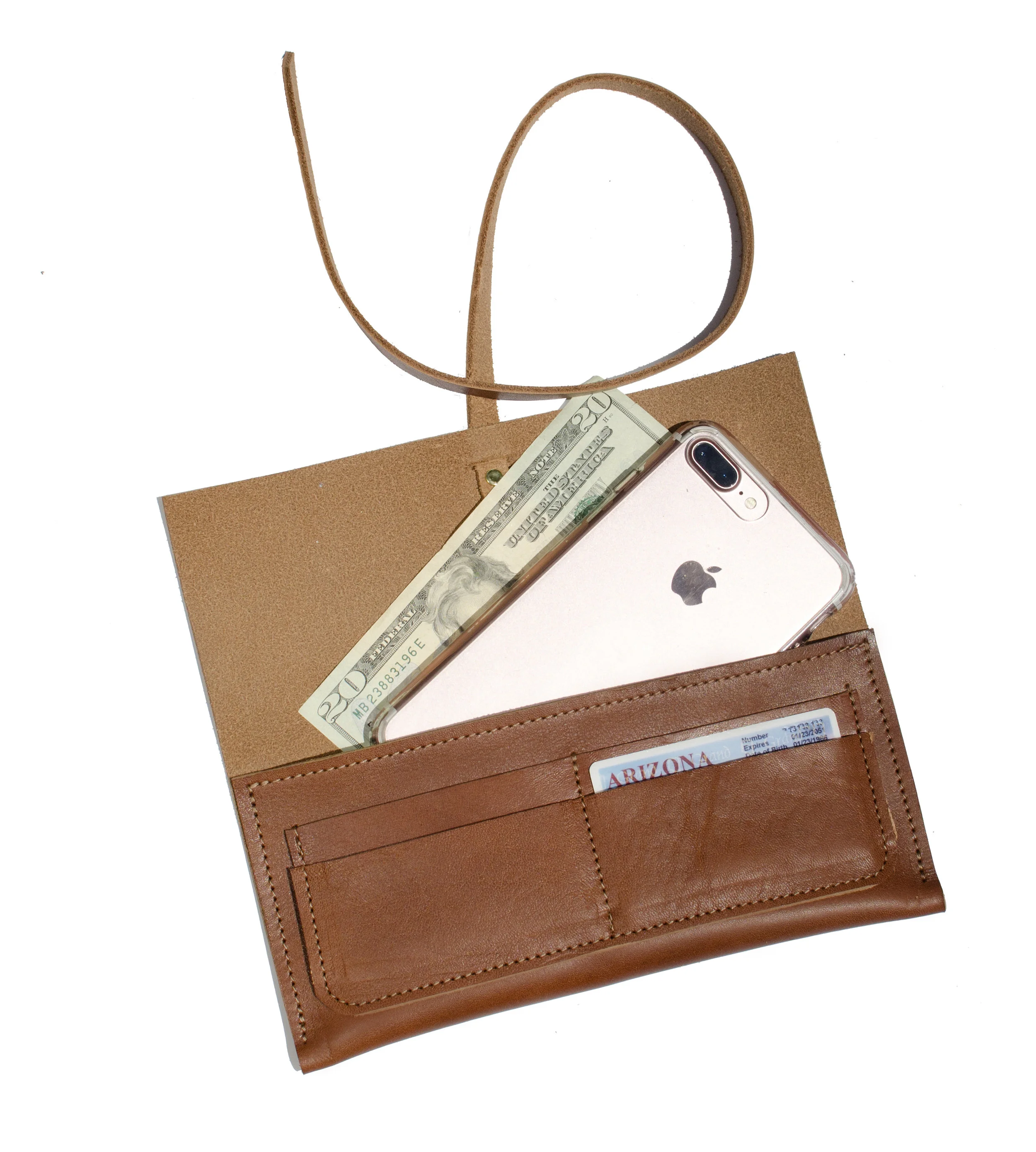 bara leather wallet in cognac