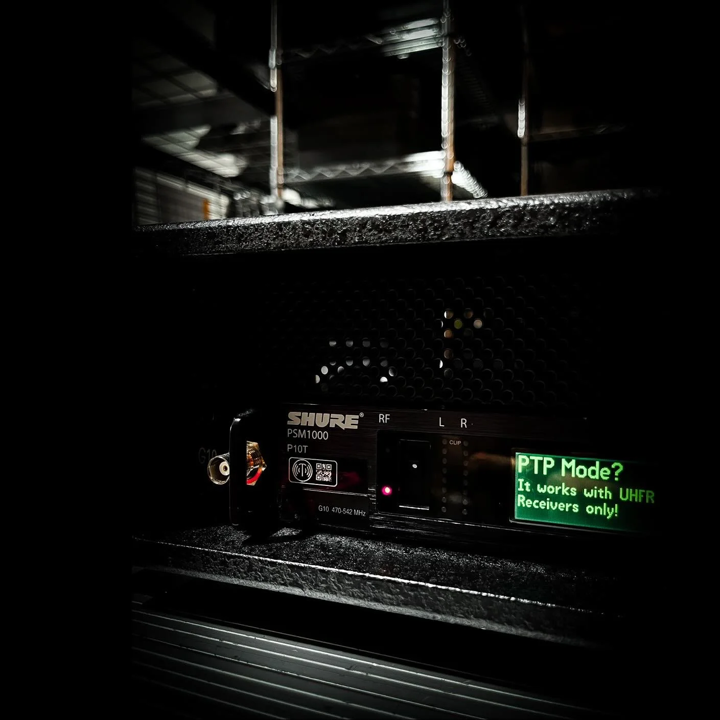 @shure PSM1000 / UHF-R Point to Point and Axient Digital Quadversity Push to Talk Handheld Systems. This system was designed to cover four remote speaker zones and capture MC announcements across an entire festival location. The system was picked up 