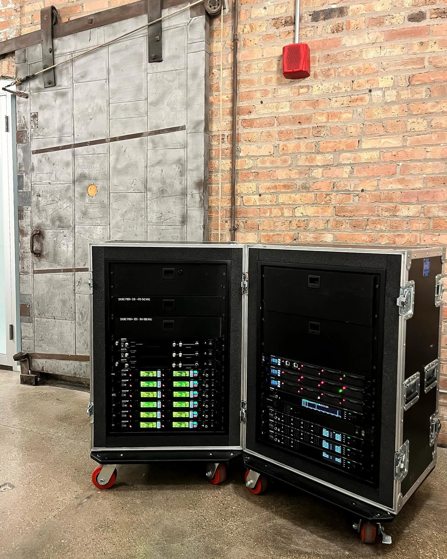22 Channel PSM1000 / Axient Digital Mic / Instrument System in transit mode.
 
This system will be integrated into a larger execution rack currently being prepared in Nashville. Many of our clients source audio equipment from a full production house 