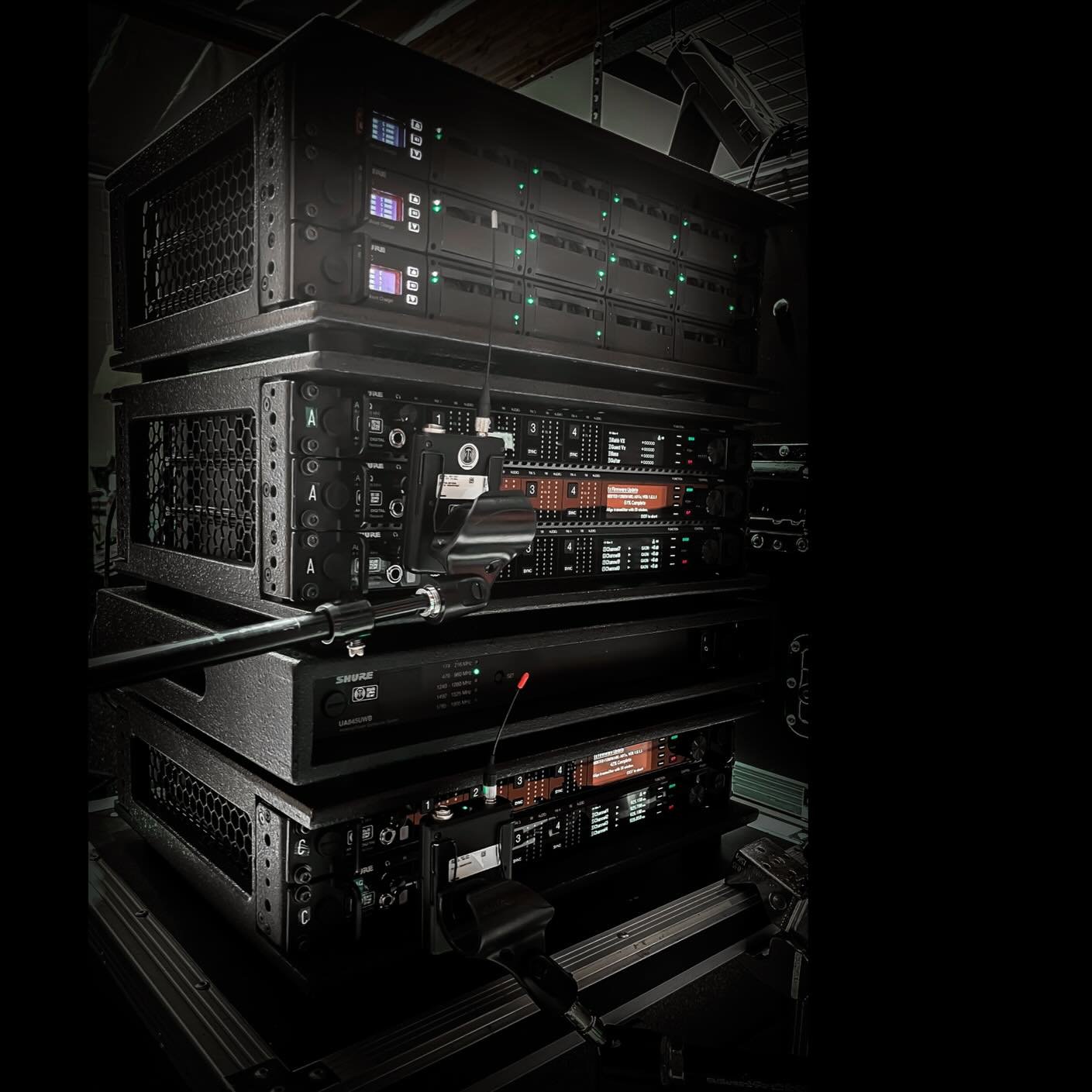 Supplemental 20 Channel Axient Digital G57 / X55 Band Mic System for a theater production, with remote Frequency Coordination via @teamviewer scheduled during the load in and setup of the system on site.

Wherever you have an internet connection, Tel