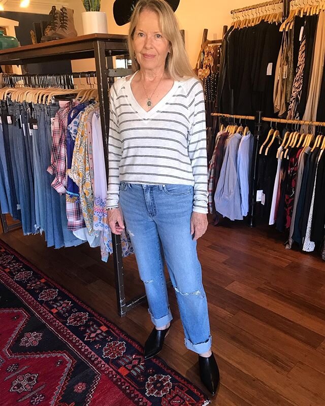 Beautiful Cheri in some of our coziest tops