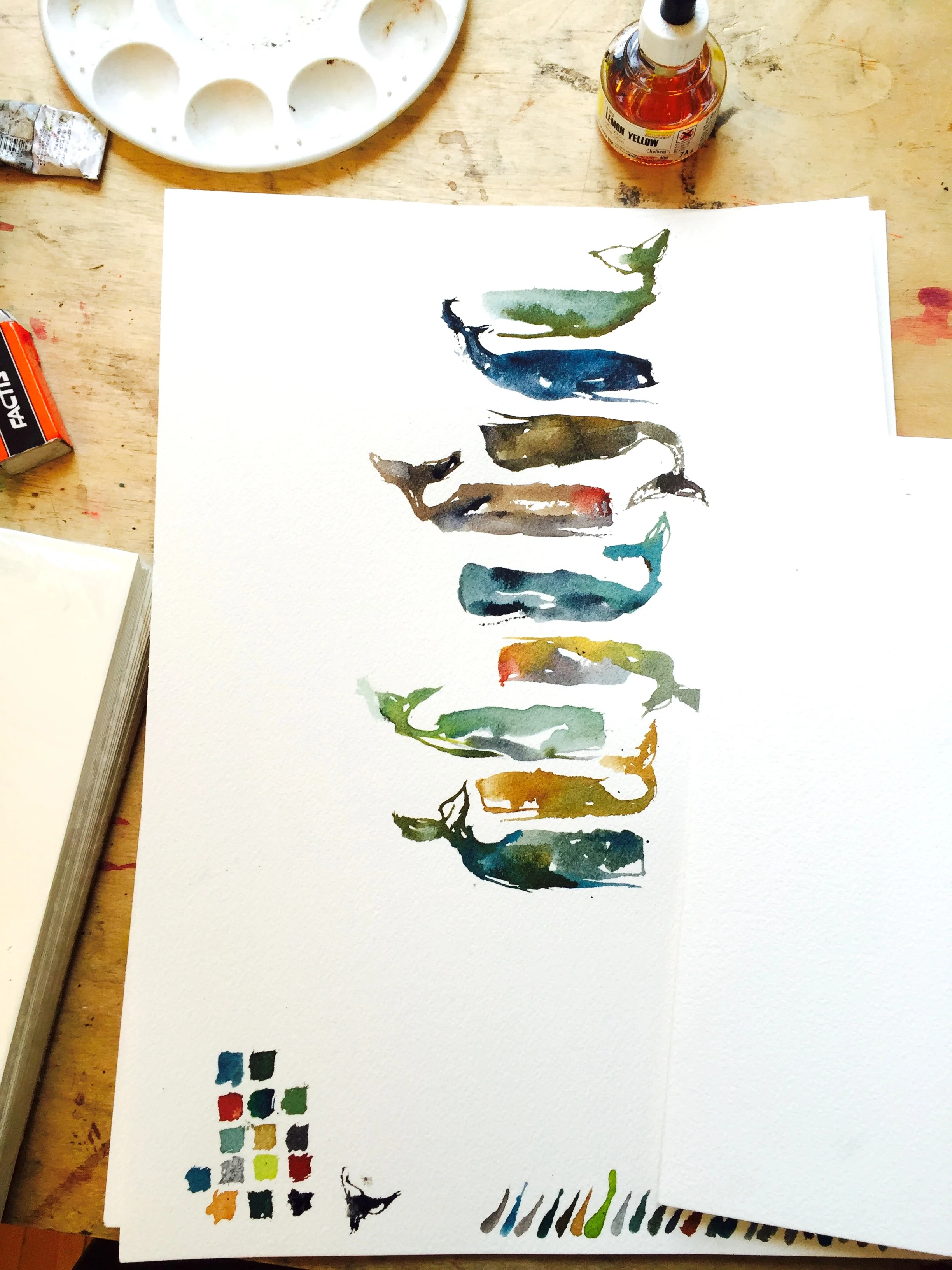 Whales, 2016 (while being painted)