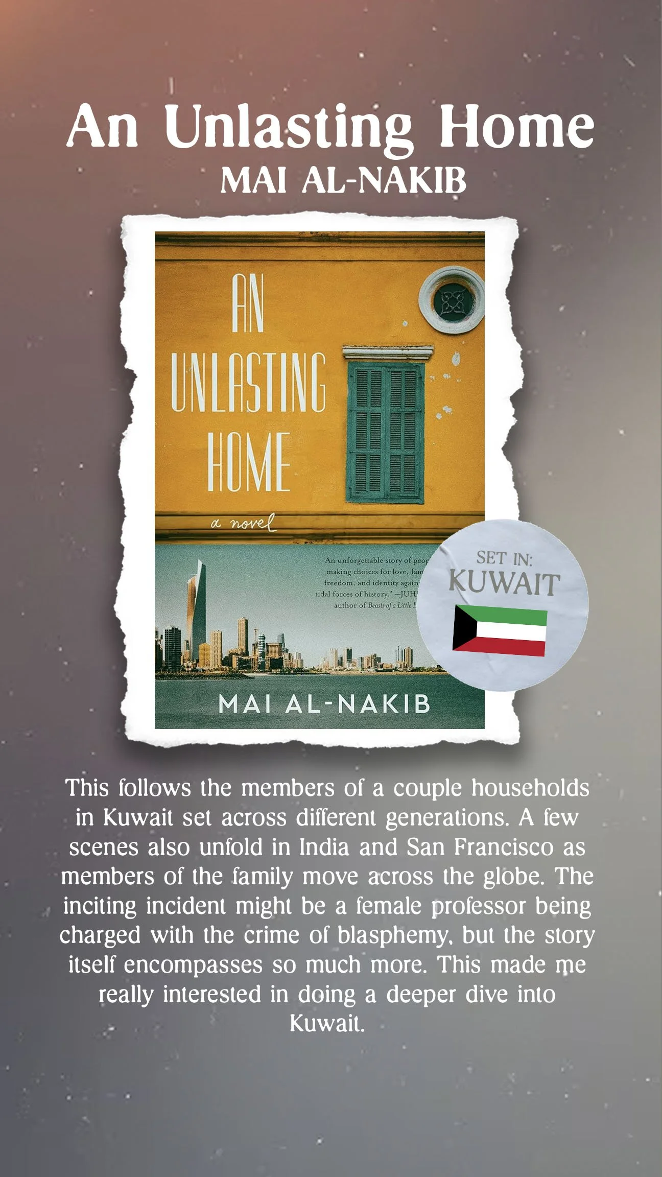 A Multigenerational family novel from Kuwait