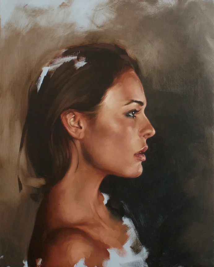 "portrait study, Rosie profile"