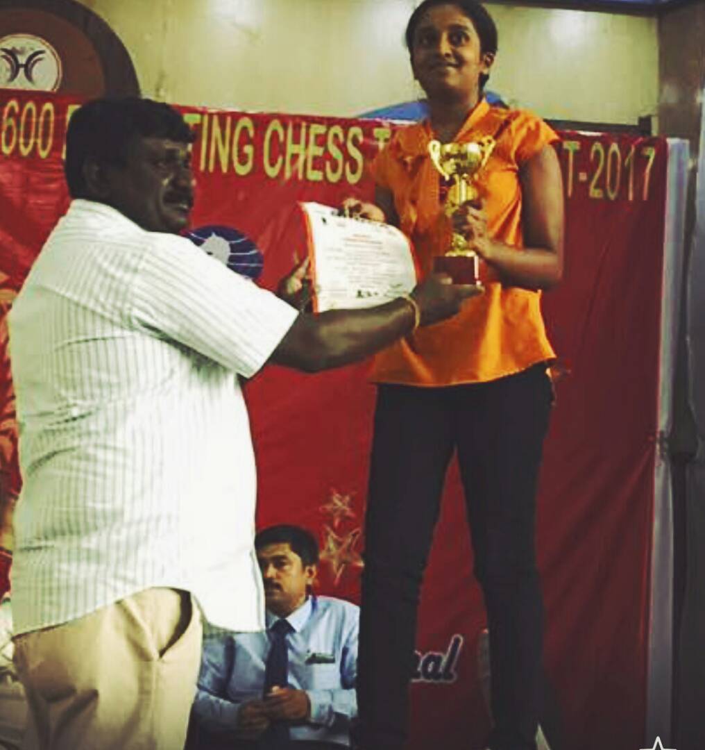 Vandana places 5th in the 7th BRDCA Under 1600 - U14 Category and qualifies for a FIDE Rating