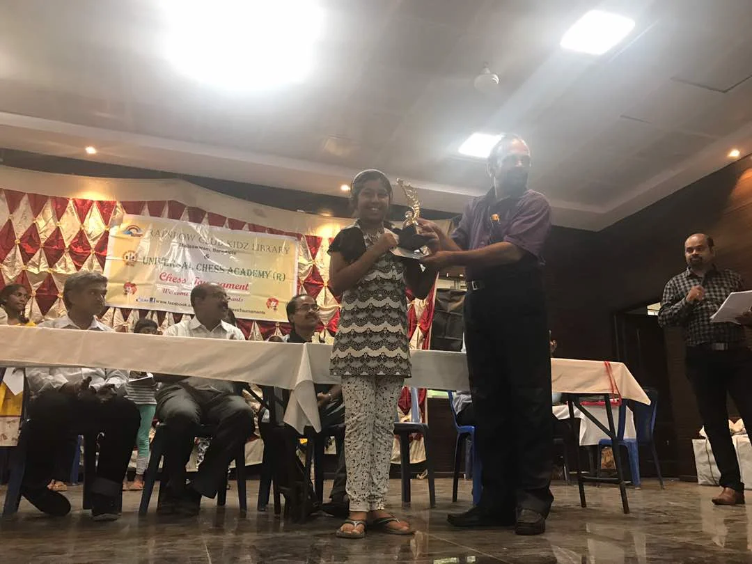 Smriti Prabhu Raj places 2nd in the Children's Chess Tournament - U12 Category