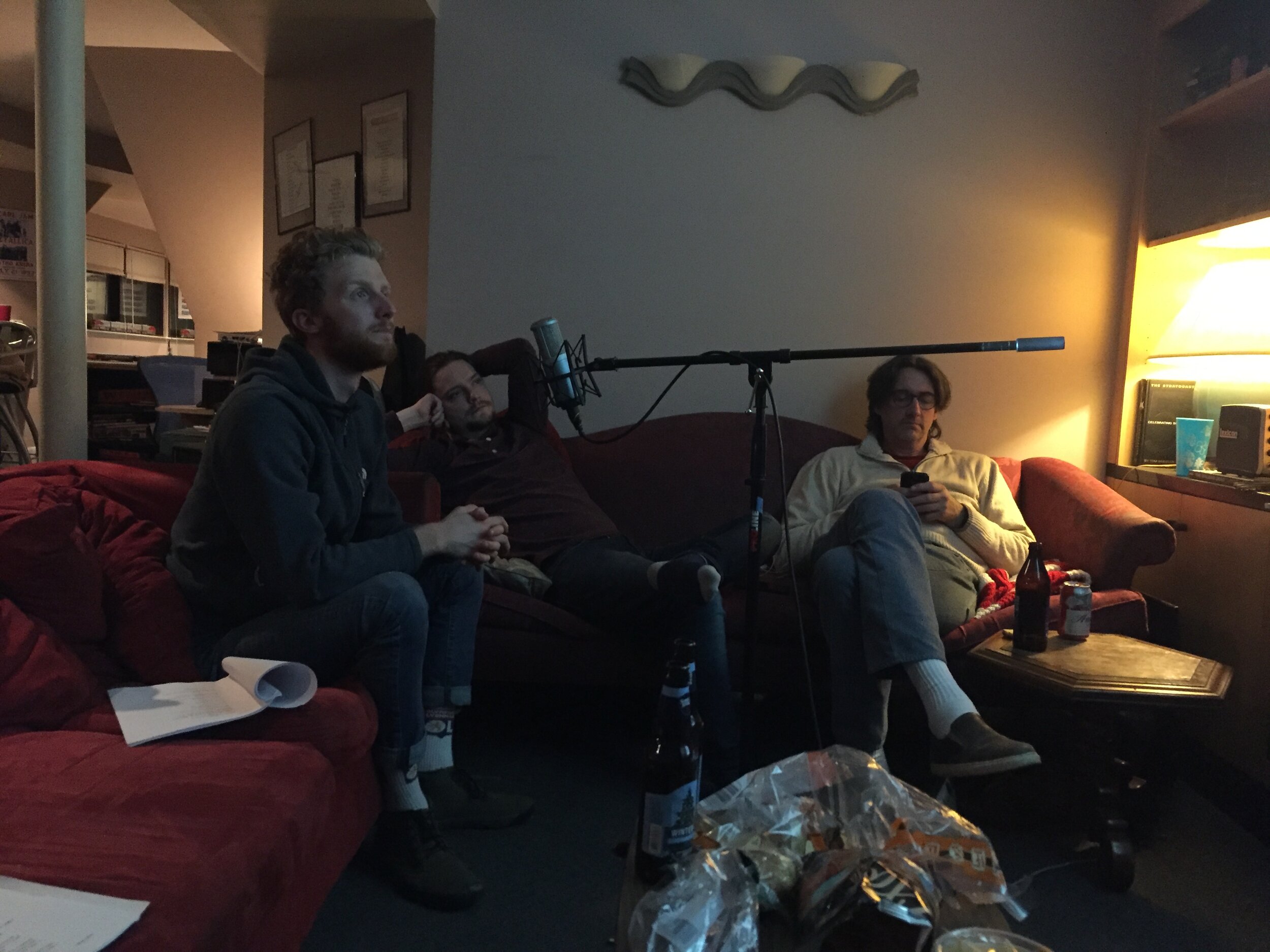  Tyler Esselman, Jack Eschmann, and David Lane at a recording session. 