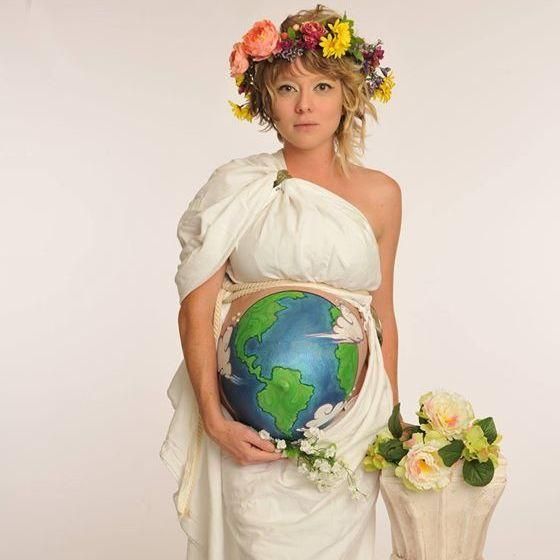 woman giving birth costume