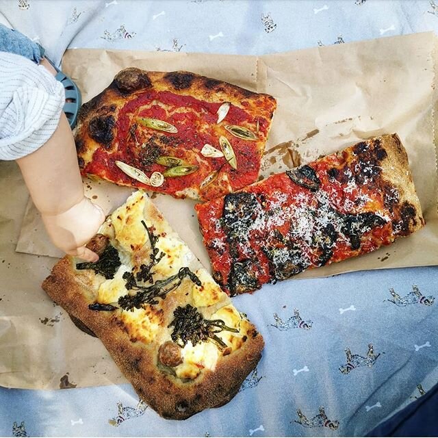 The Roman-style pizza slices @jolene_hackney are truly excellent - up there with the ones served at Gabriele Bonci's Pizzarium. Perfect for an impromptu Newington Green picnic with a family member who doesn't respect Insta-friendly social distancing.