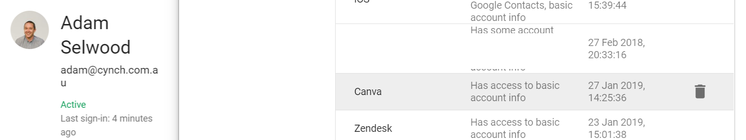 Remove access to Canva in G Suite to reset your team member’s access tokens.