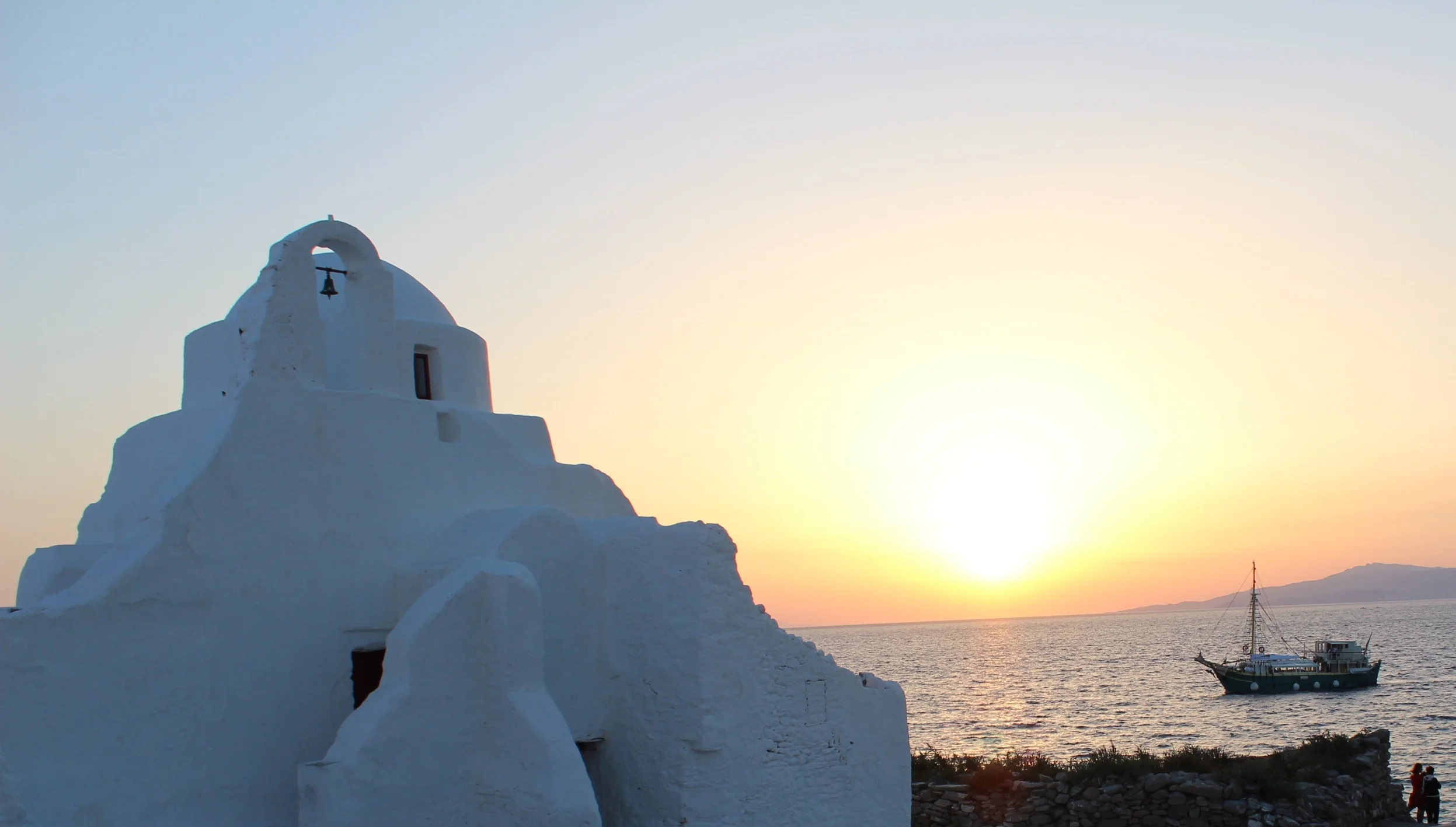 Mykonos kann Sonnenuntergang. Wie ganz Griechenland! 