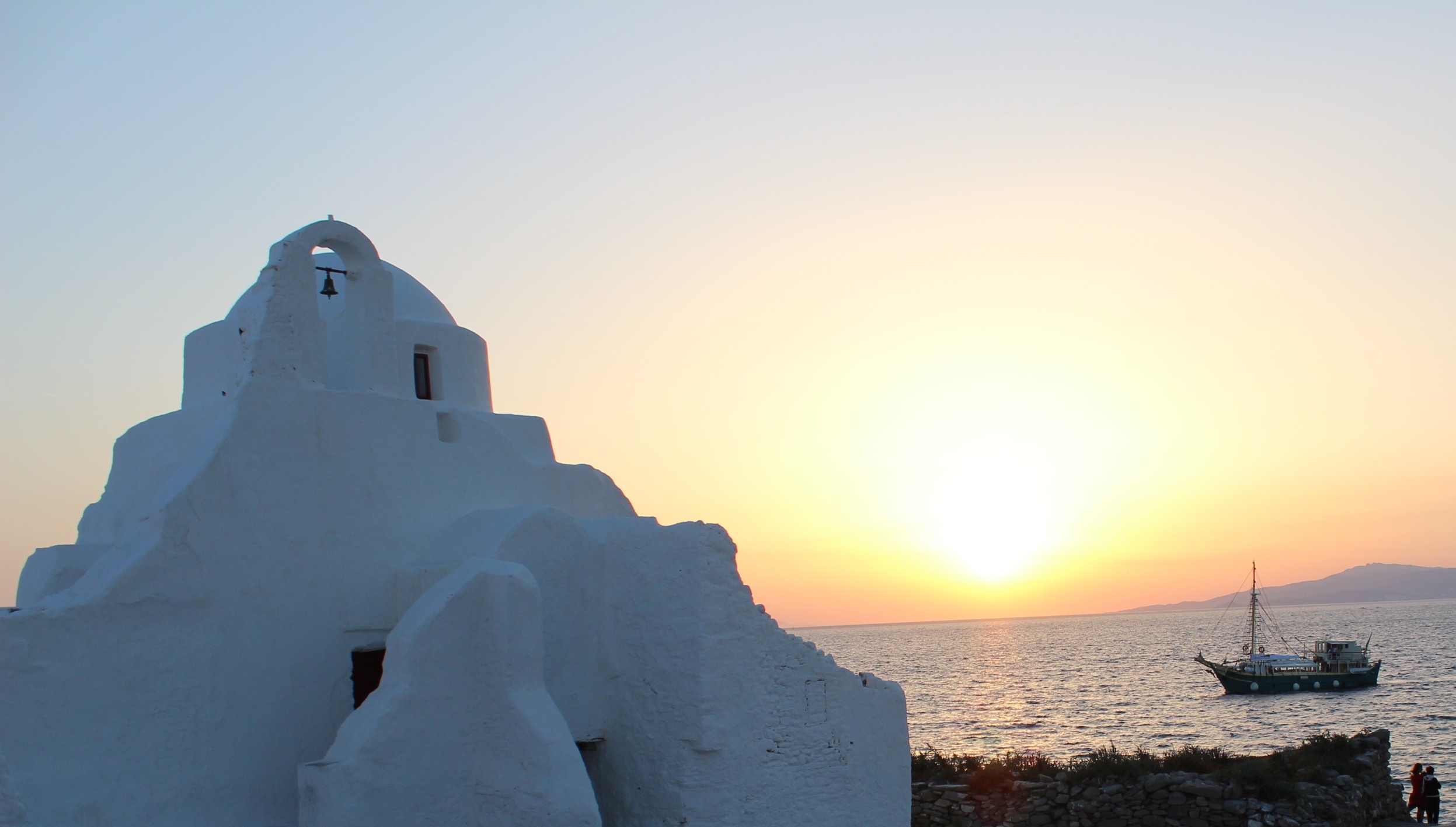 Mykonos kann Sonnenuntergang. Wie ganz Griechenland! 