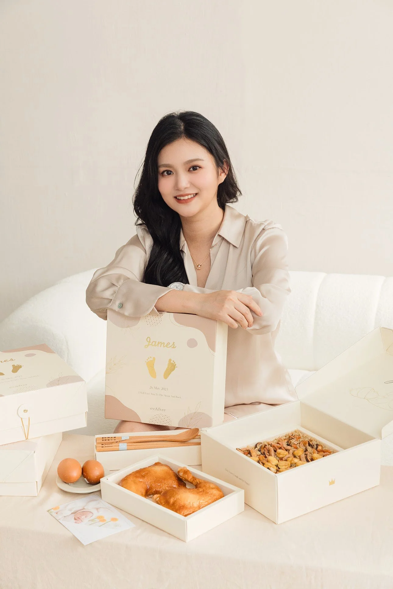 二寶James彌月禮盒！給寶寶的儀式感♡ 全客製化evafter精緻優雅的彌月油飯