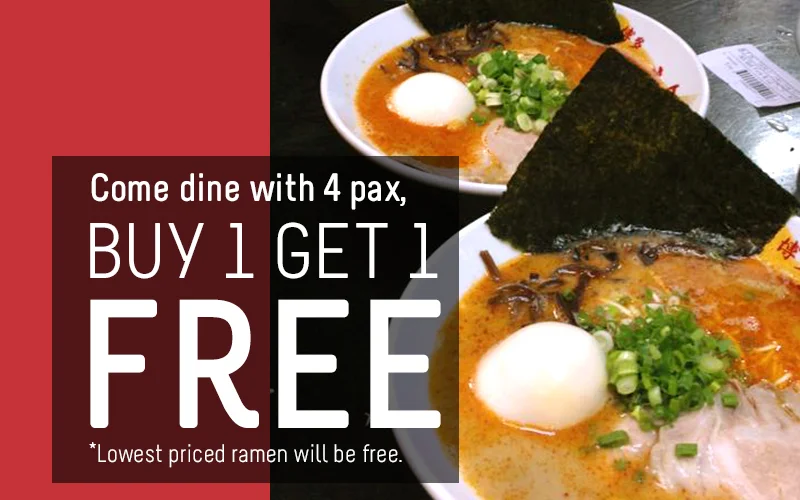 Ikkousha Hakata Ramen - Buy 3 Get 1 Free!!