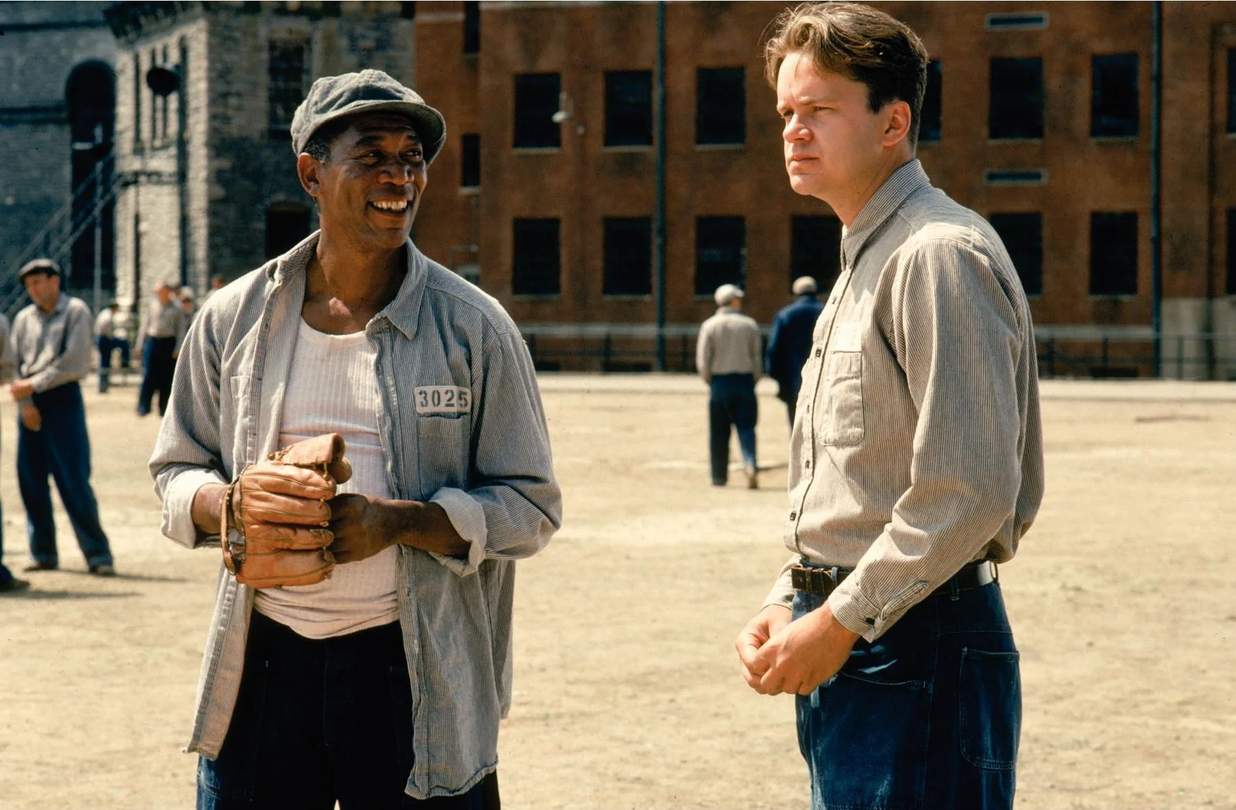 morgan freeman and tim robbins star in the shawshank redemption