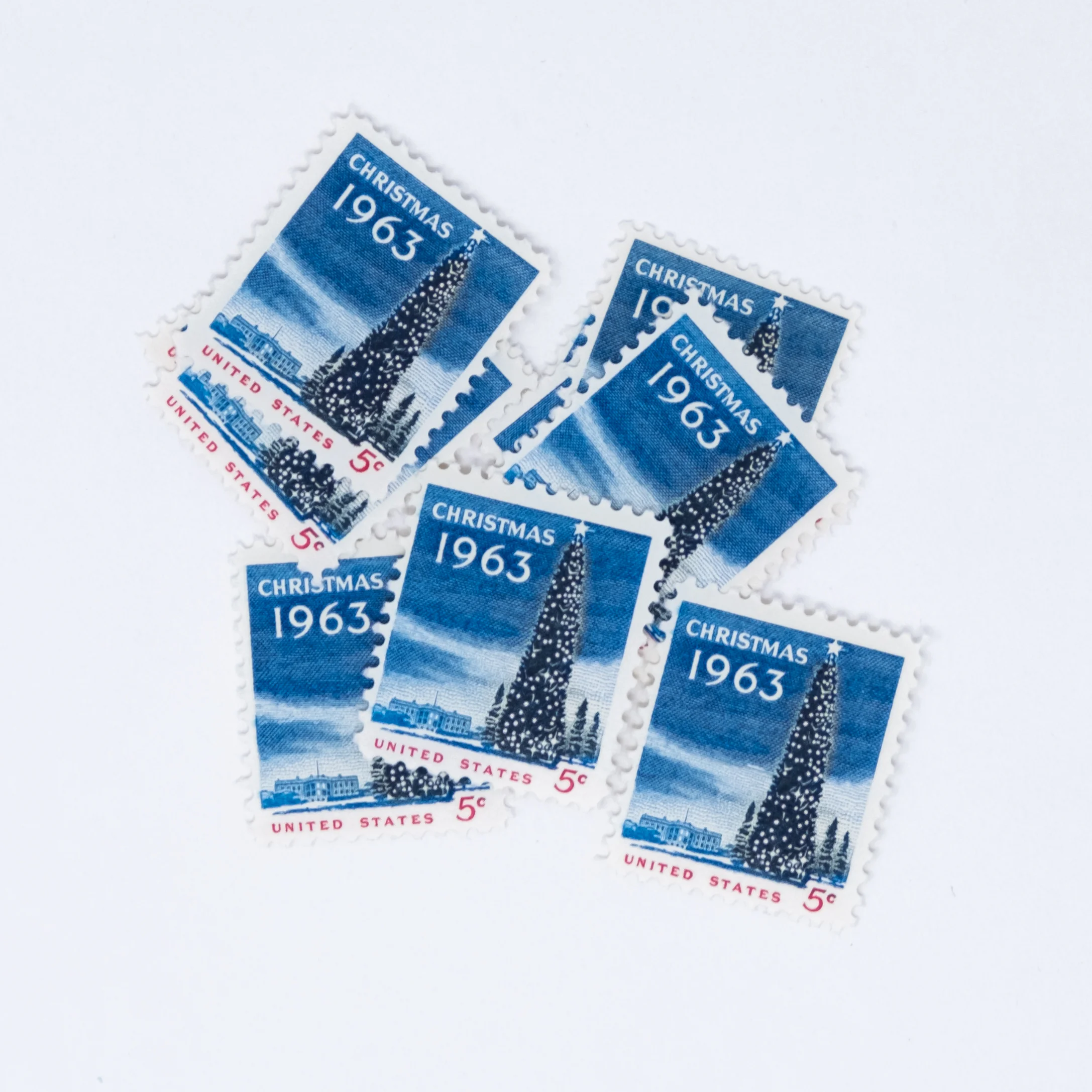 10 x 5-cent 1963 Christmas Tree Stamps