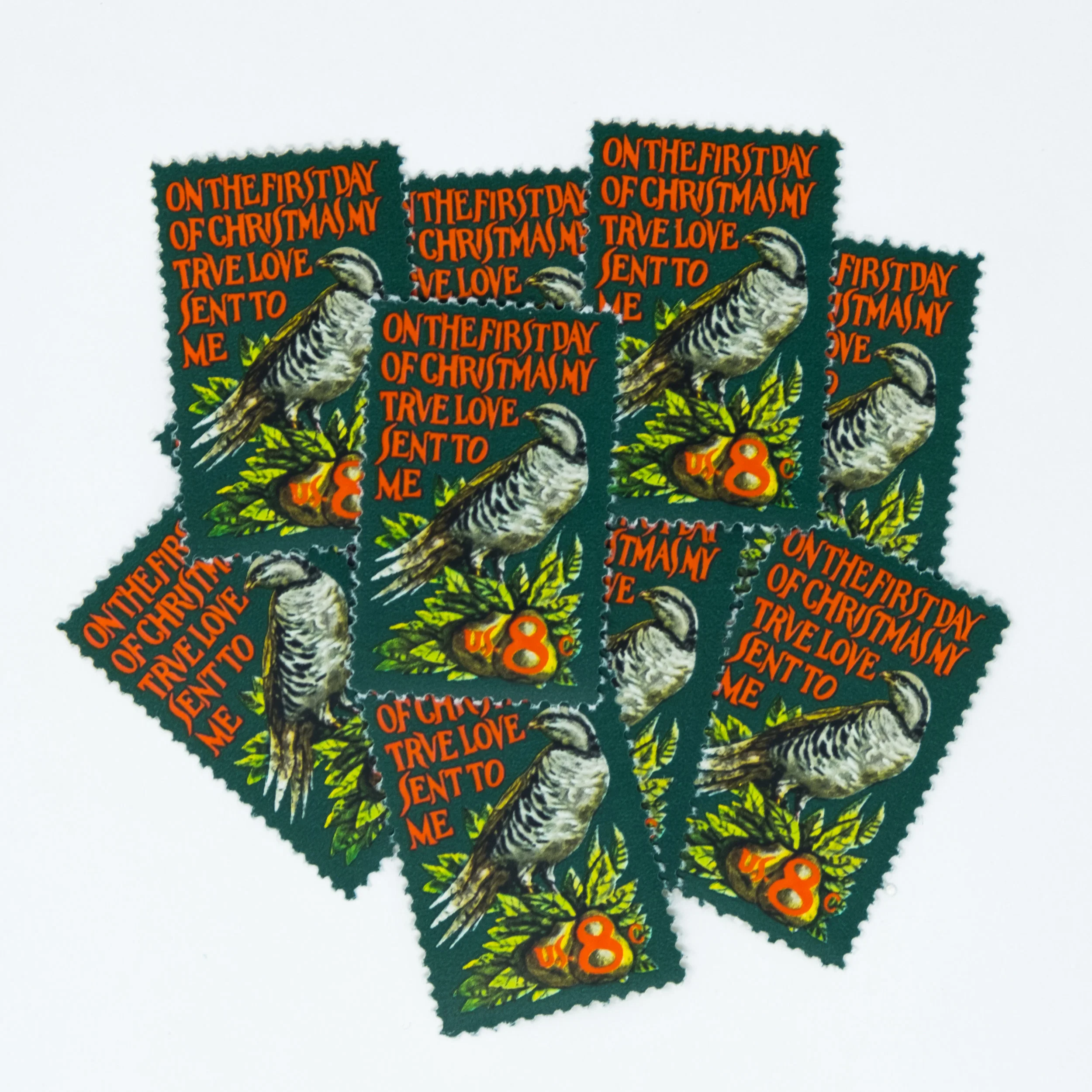 10 x 8-cent Partridge In A Pear Tree Stamps