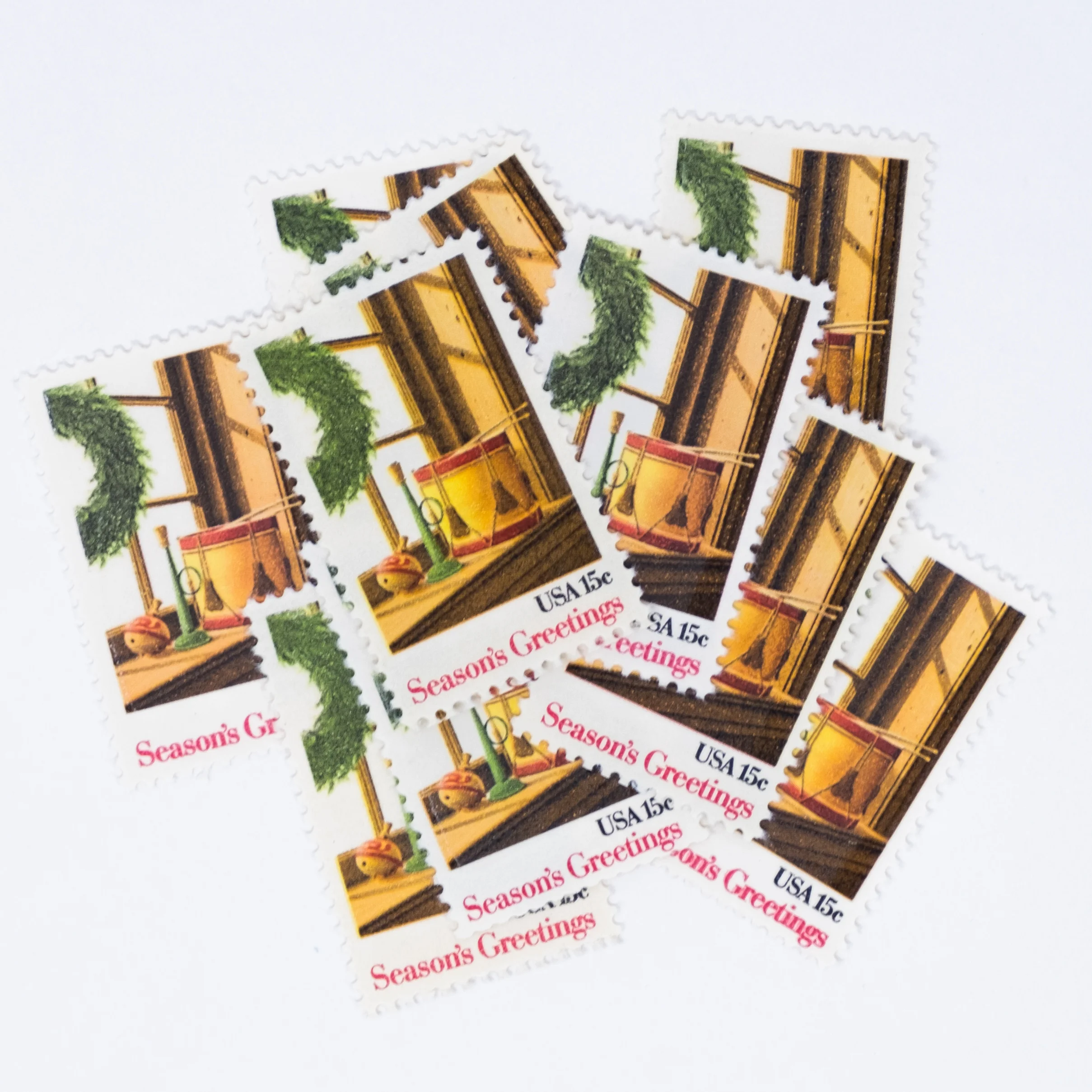 10 x 15-cent Season's Greetings Window Stamps