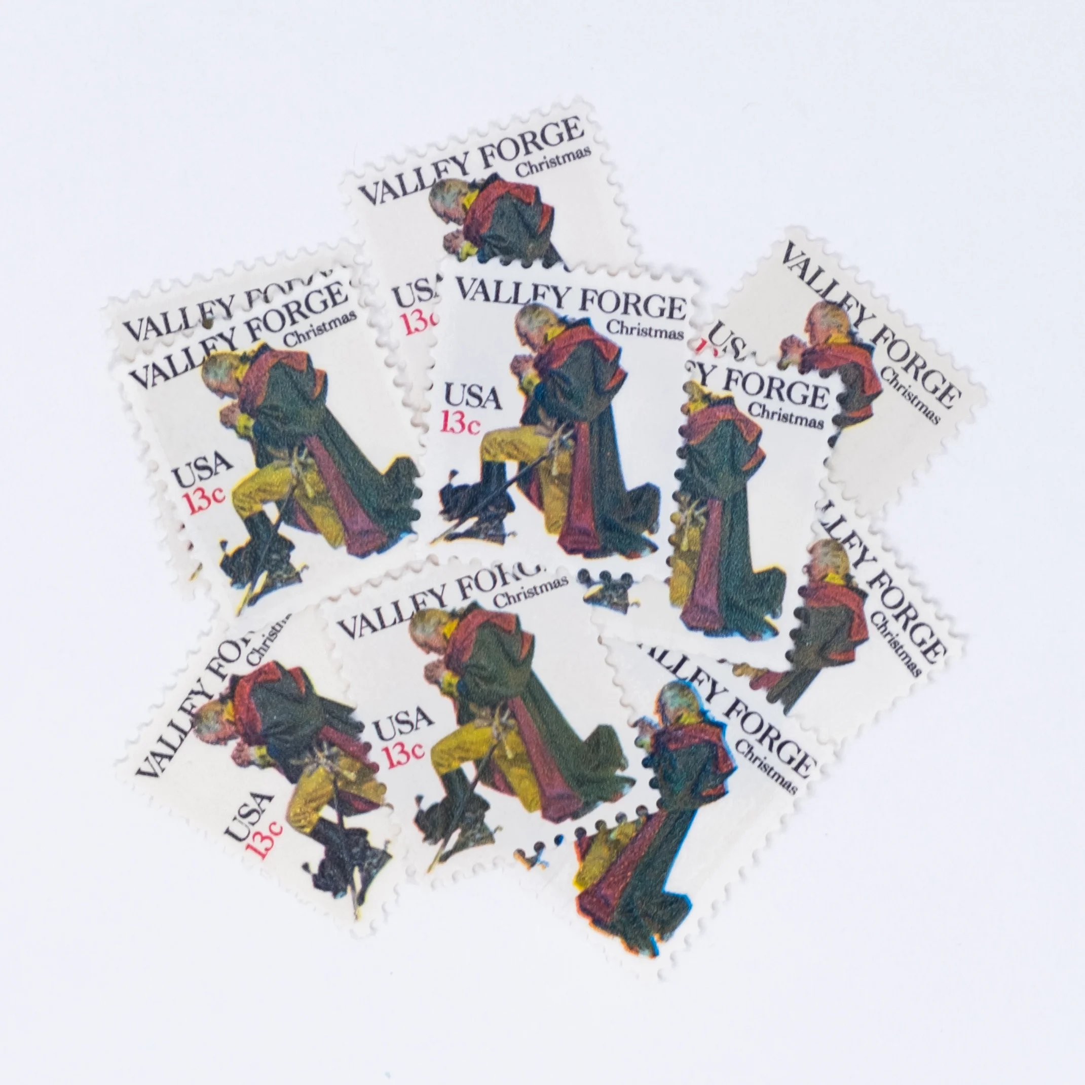 10 x 13-cent Washington Revisits Valley Forge Christmas Stamps