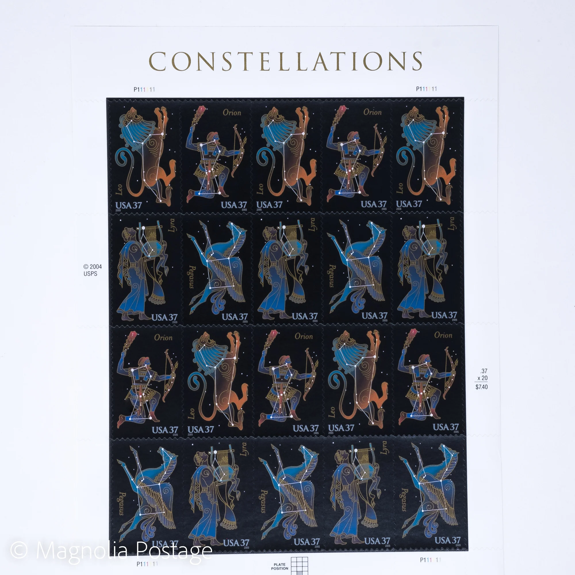 20 x 37-cent Constellation stamps