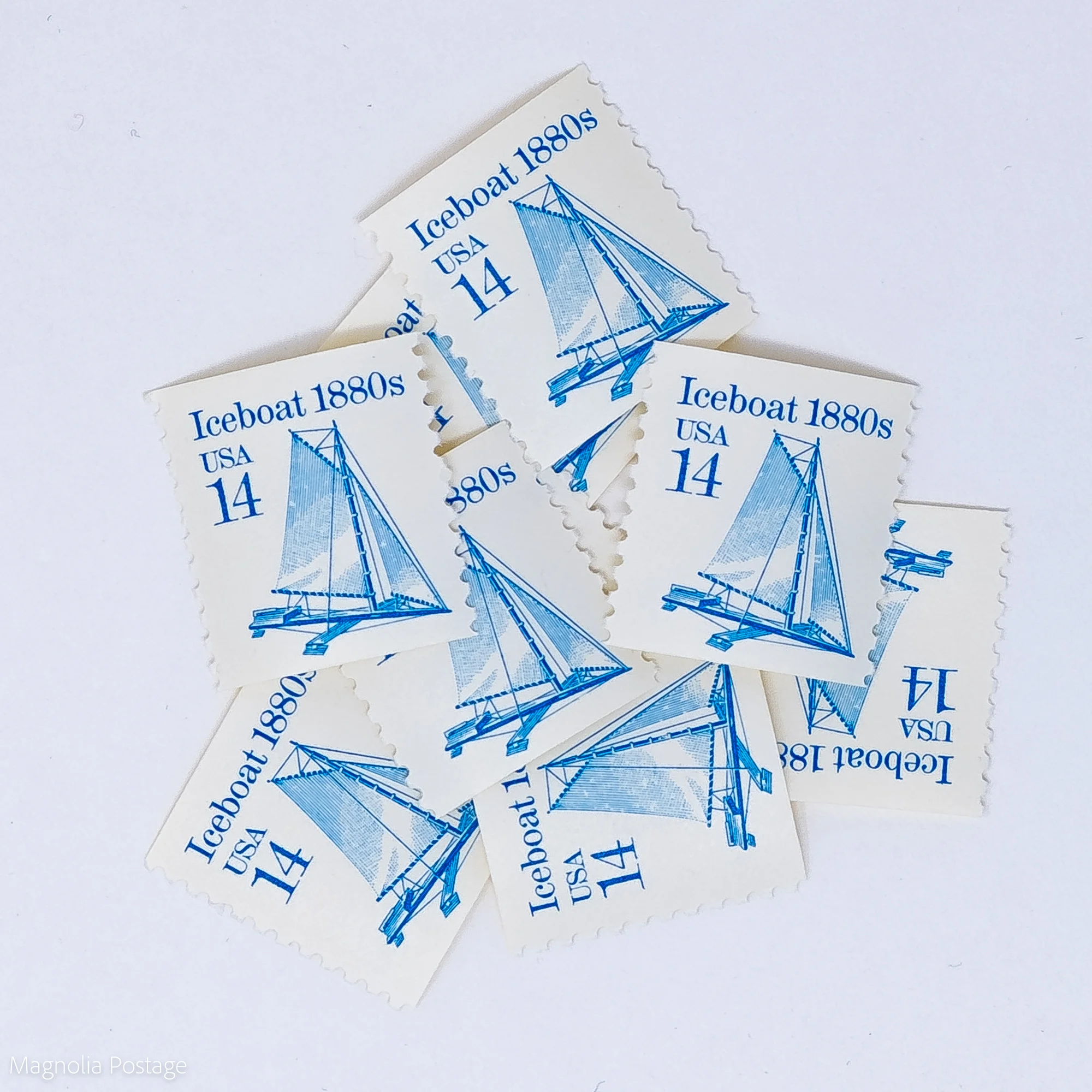 10 x 14-cent Iceboat 1880s Stamps