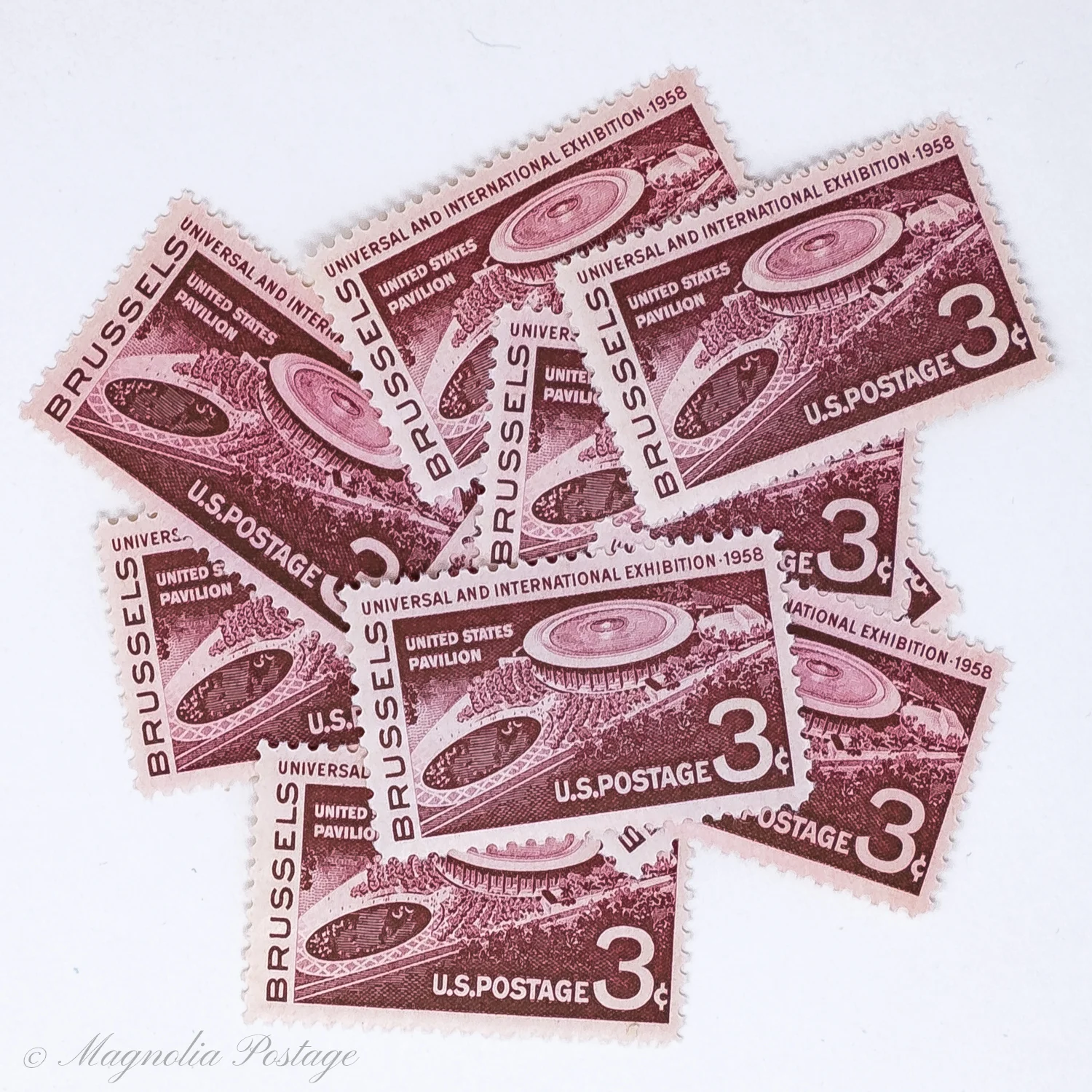 10 x 3-cent Brussels International Expo stamps