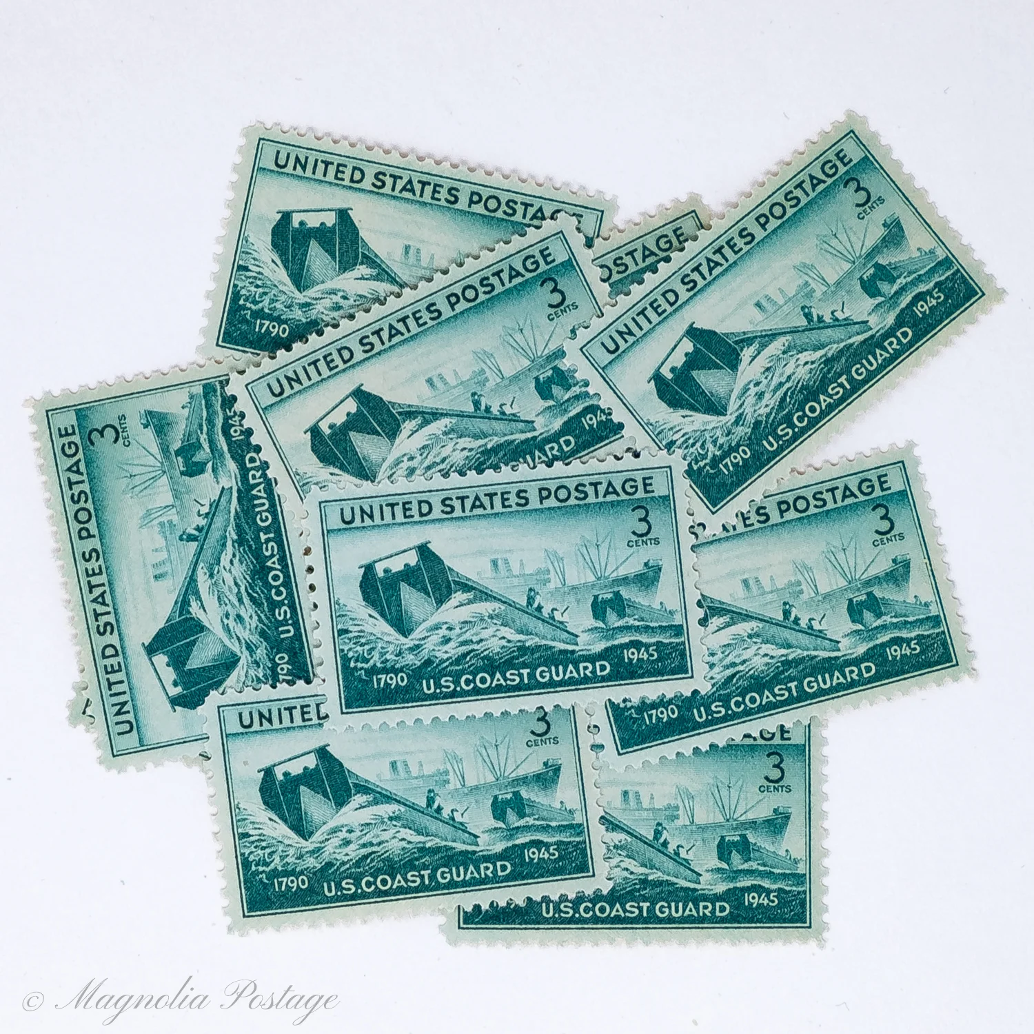 10 x 3-cent US Coast Guard stamps