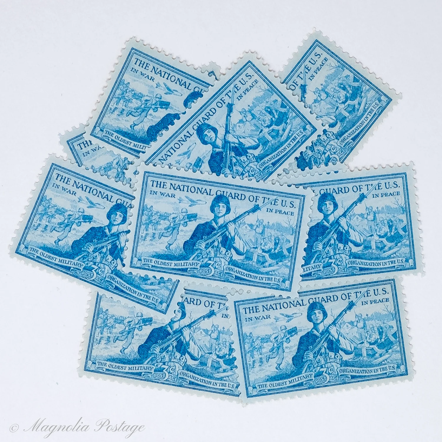 10 x 3-cent National Guard stamps
