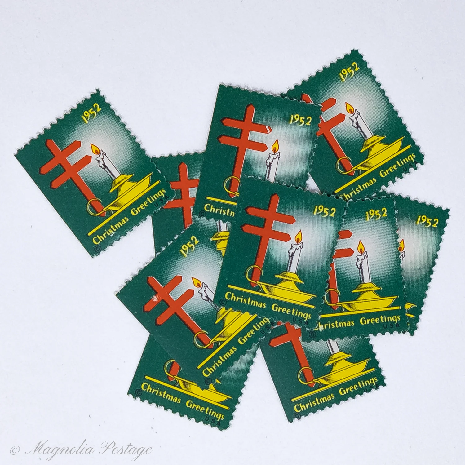 10 x 1952 American Lung Association Christmas Seals