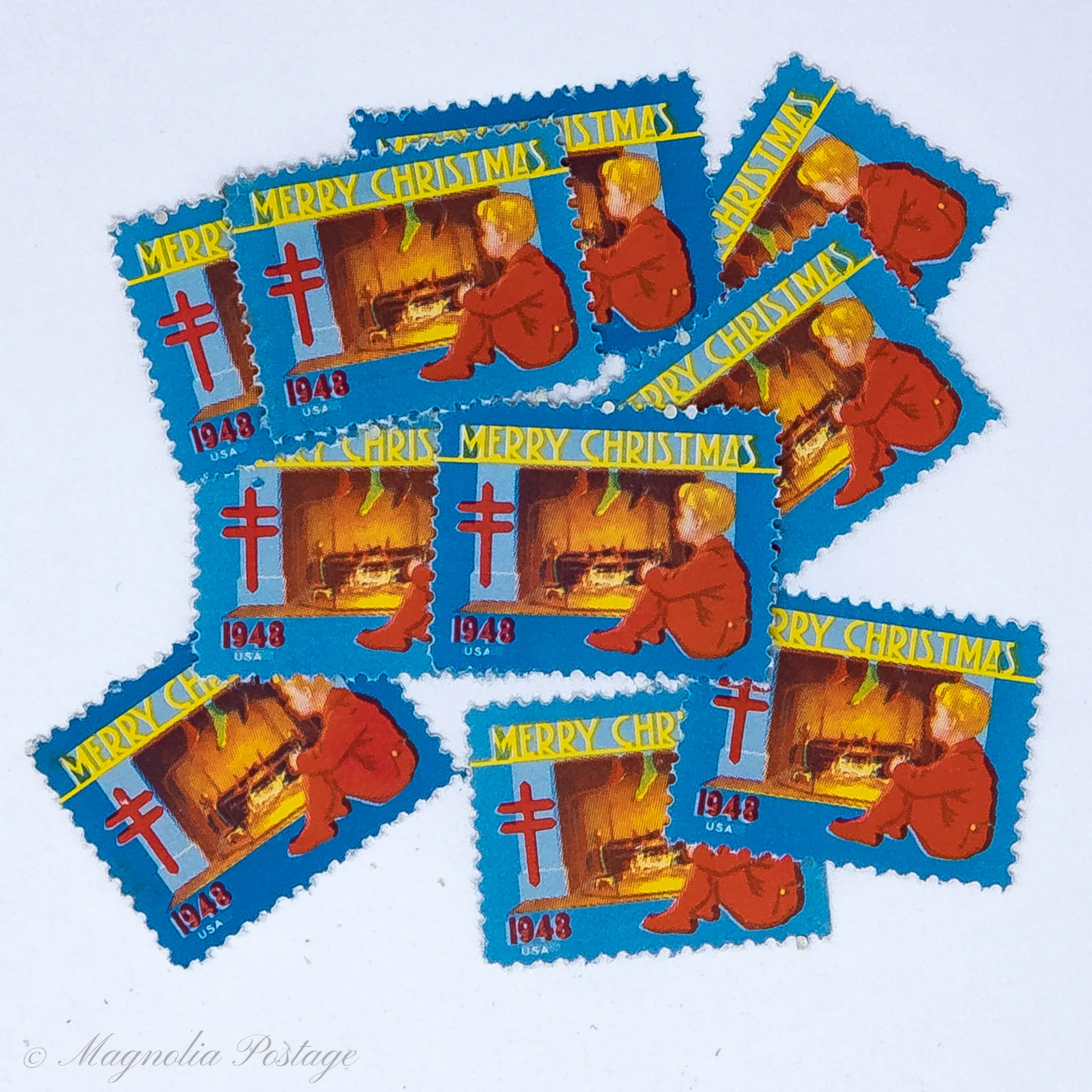 10 x 1948 American Lung Association Christmas Seals