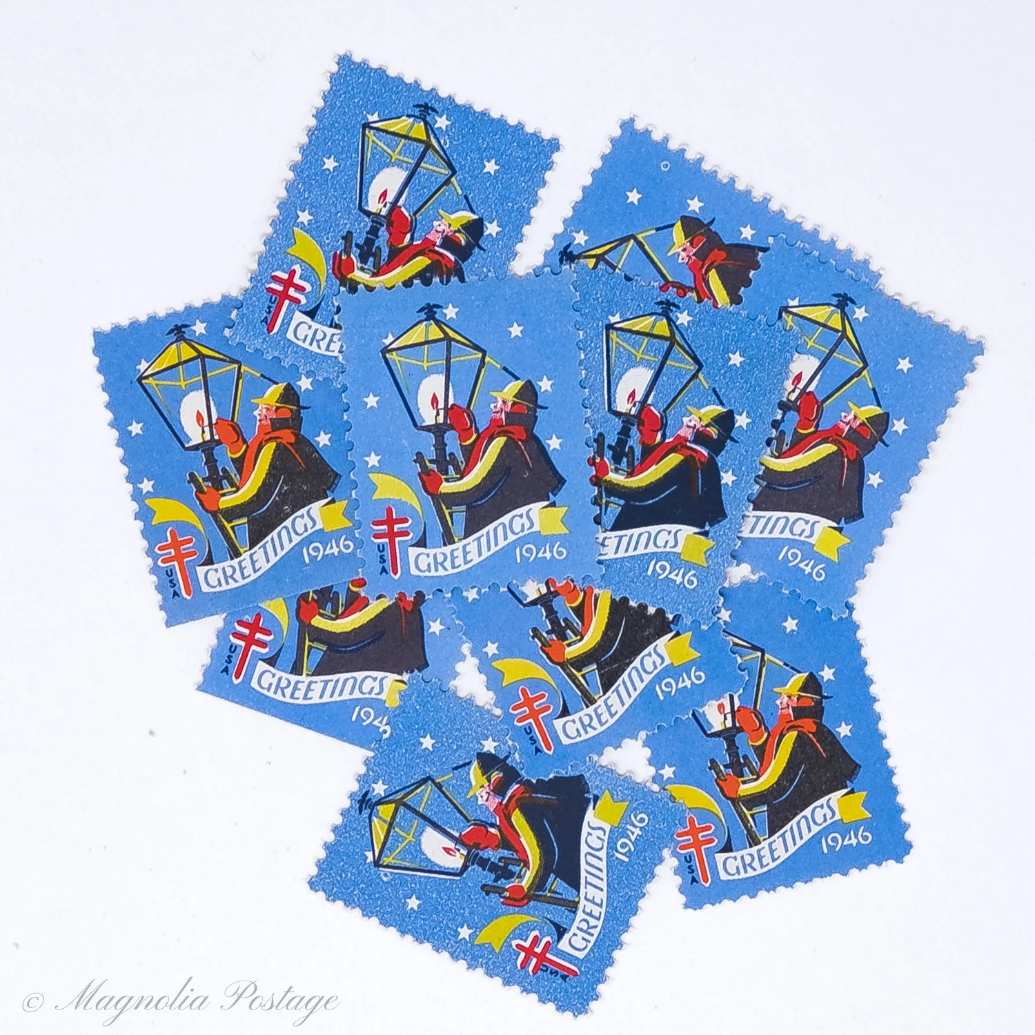 10 x 1946 American Lung Association Christmas Seals