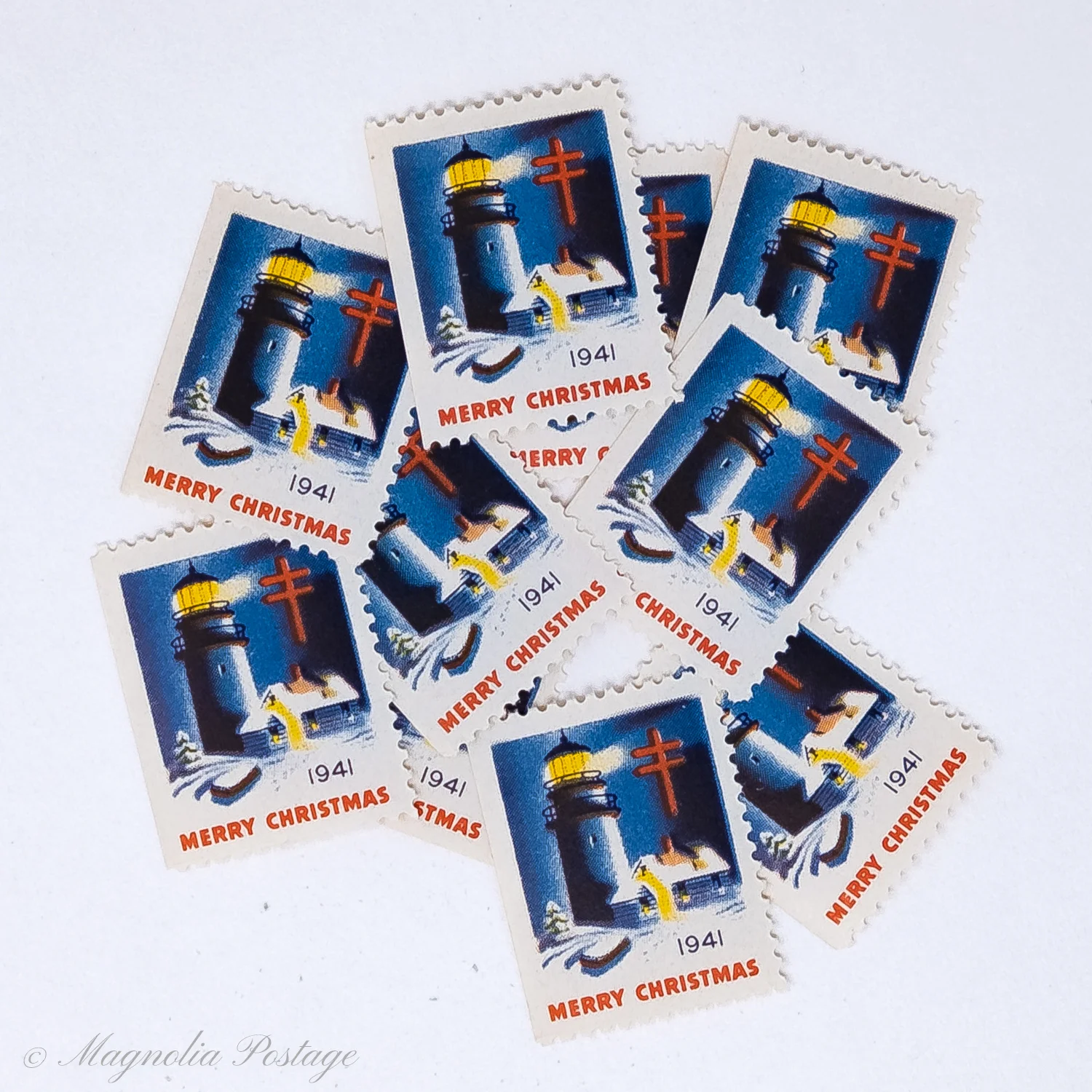 10 x 1941 American Lung Association Christmas Seals