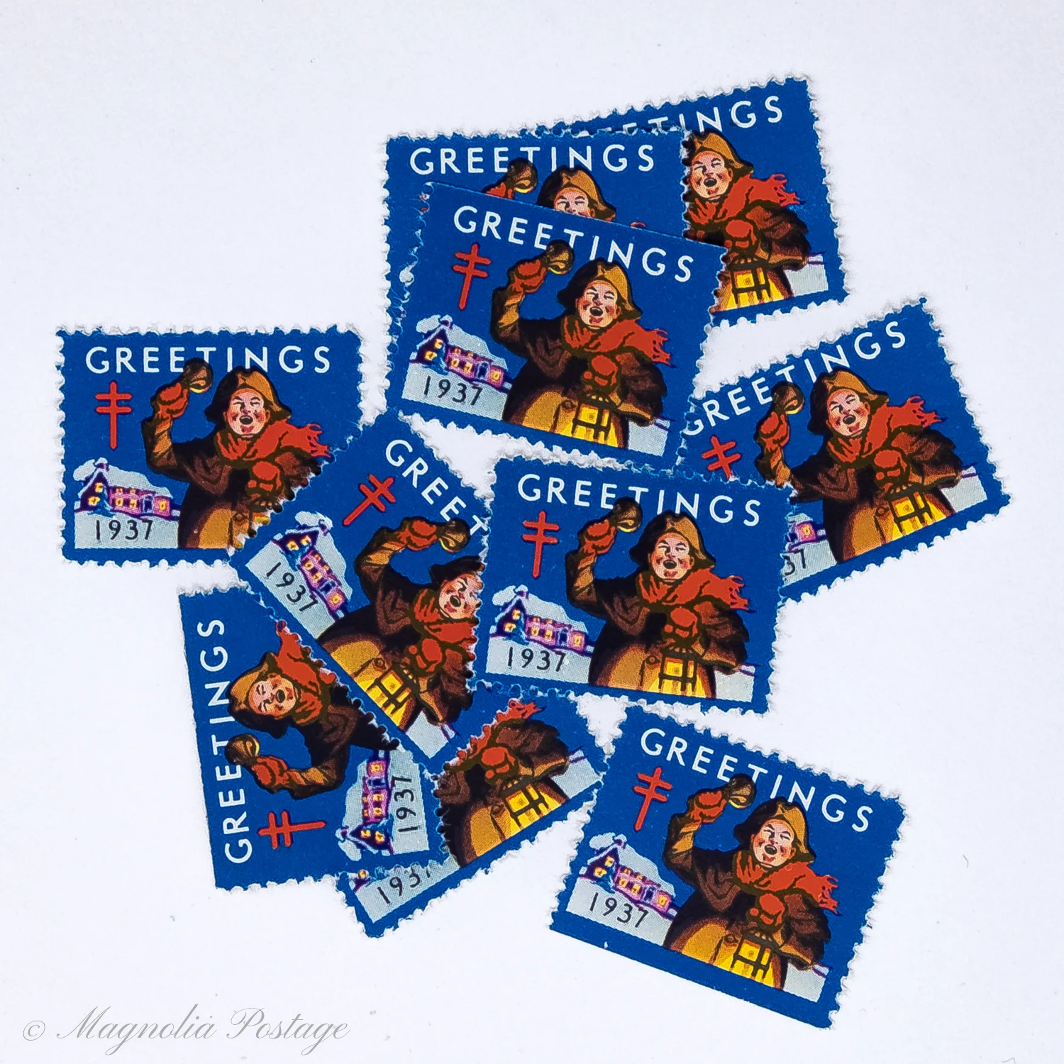 10 x 1937 American Lung Association Christmas Seals