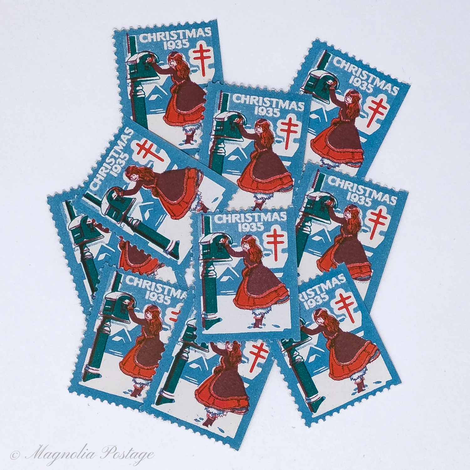 10 x 1935 American Lung Association Christmas Seals