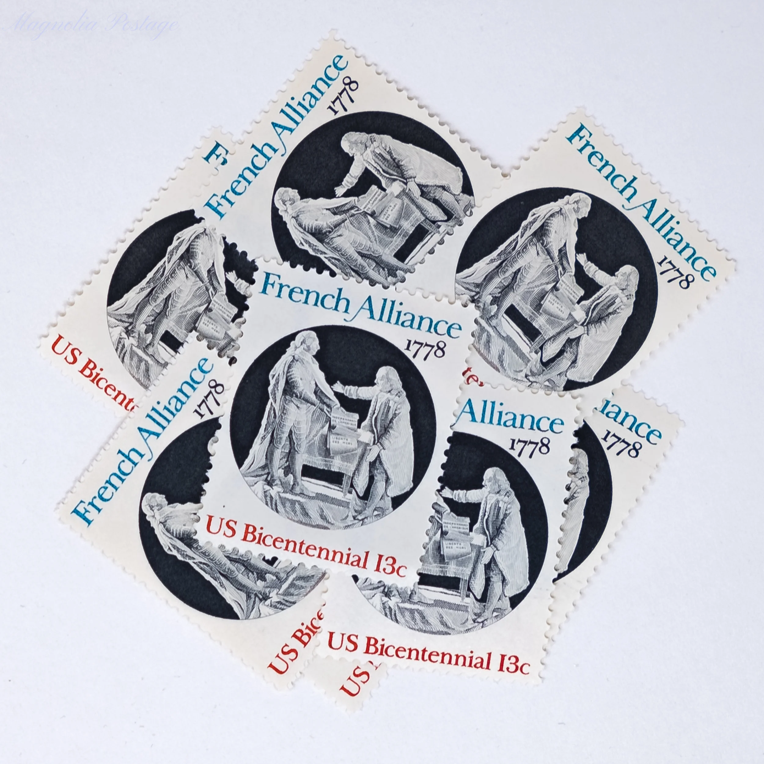 10 x 13-cent French Alliance stamps