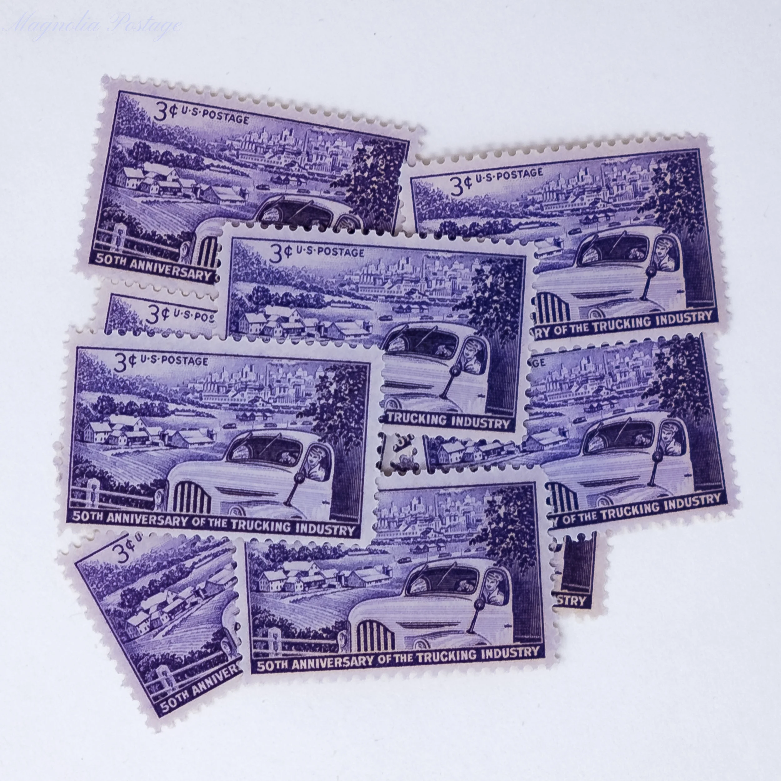 10 x 3-cent 50th Anniversary of the Trucking Industry stamps
