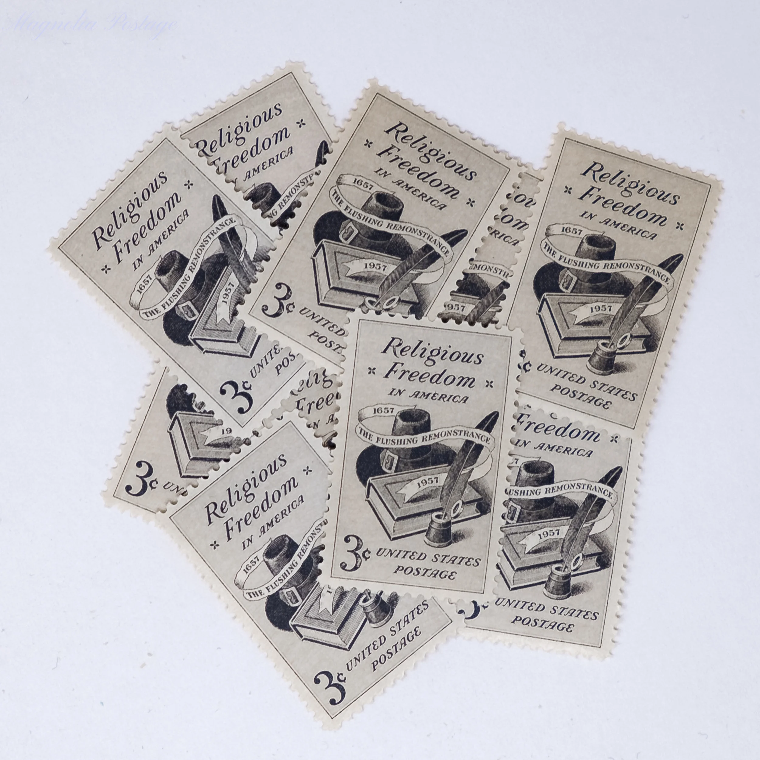 10 x 3-cent Religious Freedom stamps