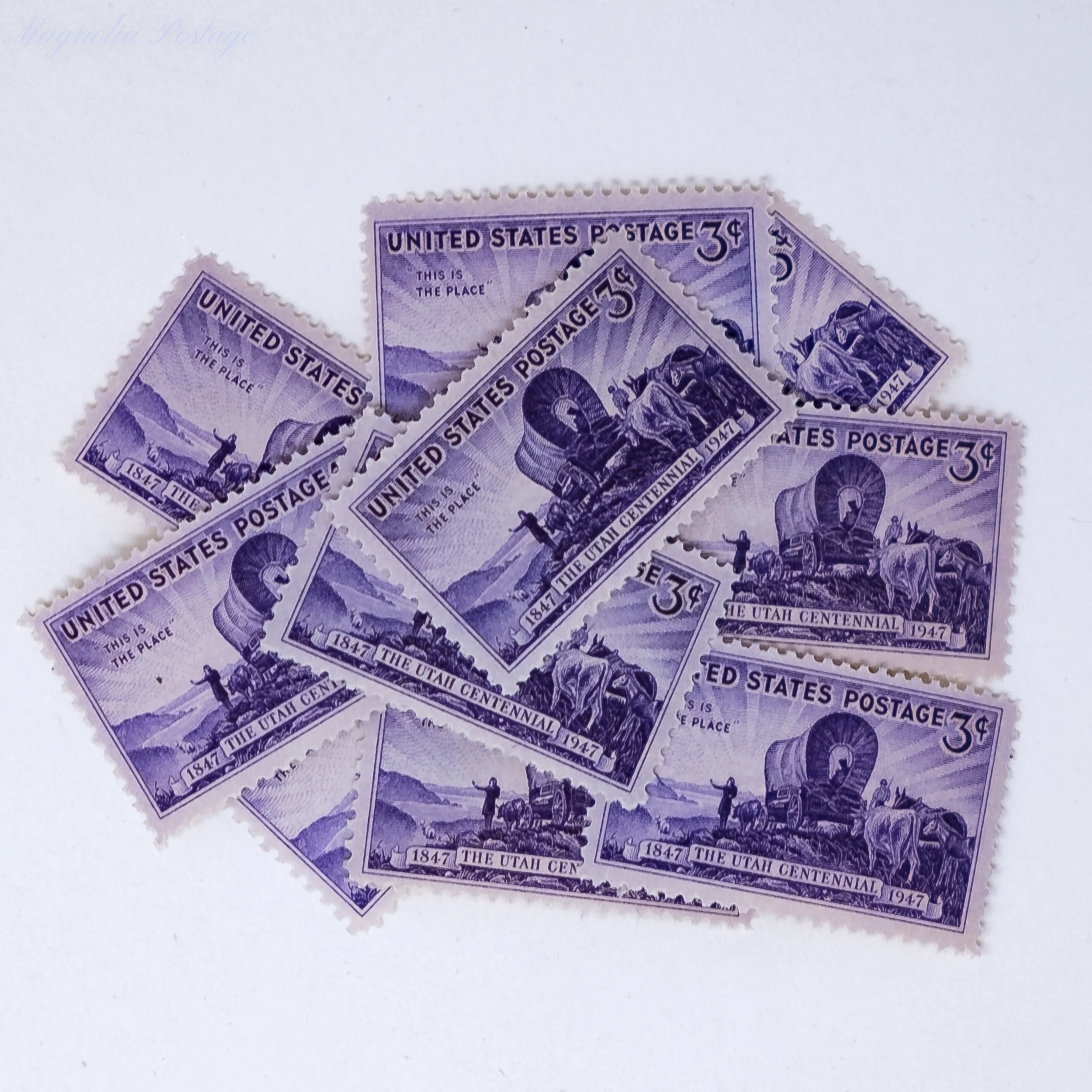10 x 3-cent Utah Centennial stamps