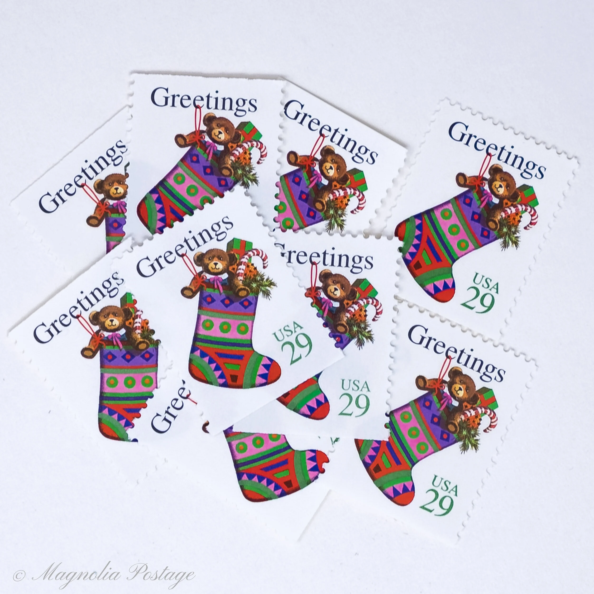 10 x 29-cent Christmas Stocking stamps